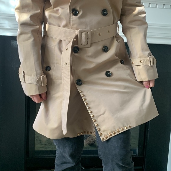 Valentino Spa trench coat tan studs detail sz XL luxury buttons classic elegant - Picture 4 of 16
